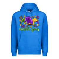 True Royal Mardi Gras with jester hat Premium Hoodie - HowdyJamesFarm