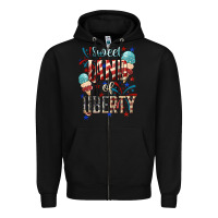 Black Sweet land of liberty 4th of july Zipper Hoodie - HowdyJamesFarm