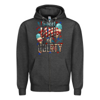 Charcoal Heather Sweet land of liberty 4th of july Zipper Hoodie - HowdyJamesFarm