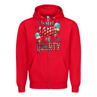 Red Sweet land of liberty 4th of july Zipper Hoodie - HowdyJamesFarm