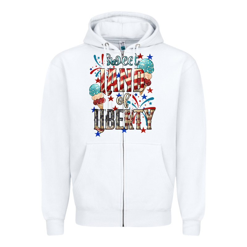 Sweet Land Of Liberty 4th Of July Zipper Hoodie by HowdyJamesFarm | Teevron