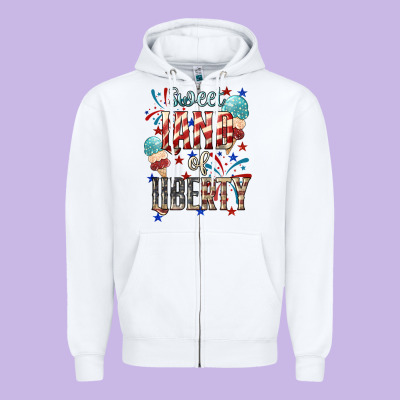 Sweet Land Of Liberty 4th Of July Zipper Hoodie Designed By Howdyjamesfarm