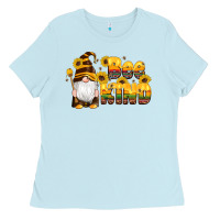 Baby Blue western bee kind gnomes bee honey sunflowers leopard serape Ladies Tee - Artiststas