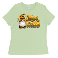 Matcha western bee kind gnomes bee honey sunflowers leopard serape Ladies Tee - Artiststas