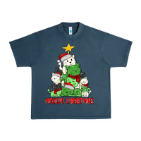 Midnight Navy meowy christmas cat tree Urban Heavy Tee - MaliasSmallBusiness