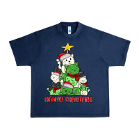 Navy meowy christmas cat tree Urban Heavy Tee - MaliasSmallBusiness