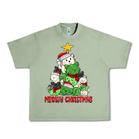 Oil Green meowy christmas cat tree Urban Heavy Tee - MaliasSmallBusiness