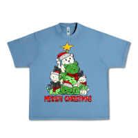 Pebble Blue meowy christmas cat tree Urban Heavy Tee - MaliasSmallBusiness