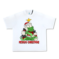 White meowy christmas cat tree Urban Heavy Tee - MaliasSmallBusiness