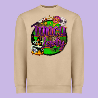 Halloween Lunch Lady Heavyweight Sweatshirt Designed By Barkaloodesign