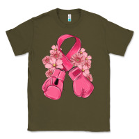Army Green breast cancer with boxing gloves Classic Tee - MaliasSmallBusiness