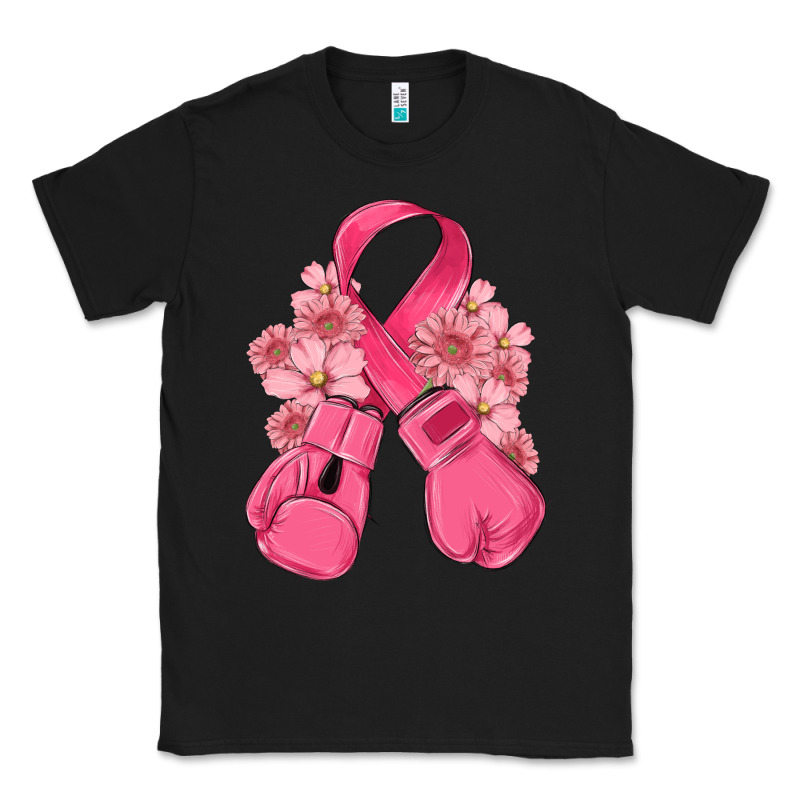 Breast Cancer With Boxing Gloves Classic Tee by MaliasSmallBusiness | Teevron