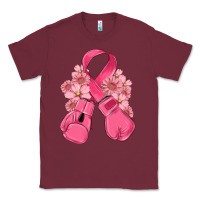 Burgundy breast cancer with boxing gloves Classic Tee - MaliasSmallBusiness