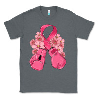 Charcoal Heather breast cancer with boxing gloves Classic Tee - MaliasSmallBusiness