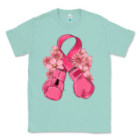 Seafoam breast cancer with boxing gloves Classic Tee - MaliasSmallBusiness