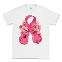 White breast cancer with boxing gloves Classic Tee - MaliasSmallBusiness
