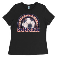 Black soccer rainbow Ladies Tee - JahusDesignShop