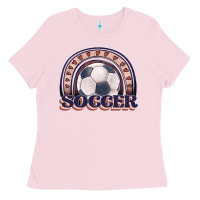 Bubblegum Pink soccer rainbow Ladies Tee - JahusDesignShop