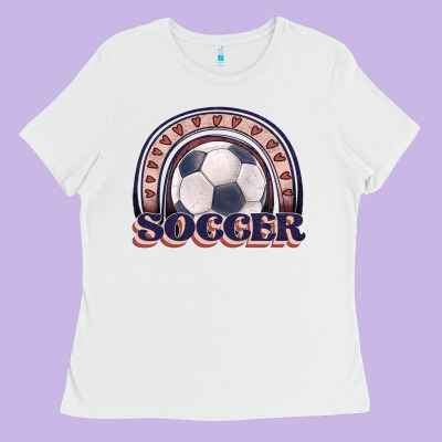Soccer Rainbow Ladies Tee Designed By Jahusdesignshop