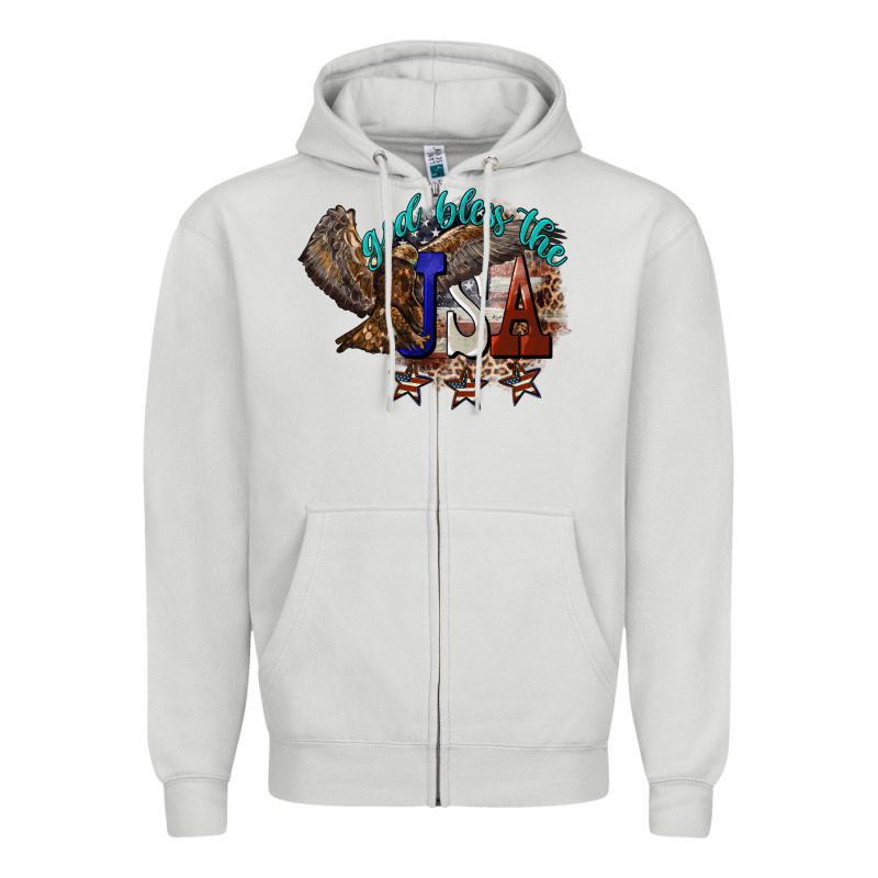God Bless The Usa Eagle 4th Of July Zipper Hoodie by HowdyJamesFarm | Teevron