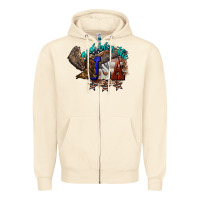 Sandshell God bless the USA Eagle 4th of july Zipper Hoodie - HowdyJamesFarm