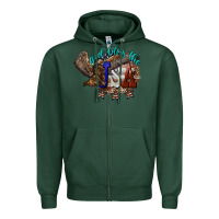 Sports Green God bless the USA Eagle 4th of july Zipper Hoodie - HowdyJamesFarm