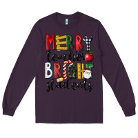Plum Merry Teacher Bright Students Christmas Long Sleeve Tee - LillyAllenDesigns