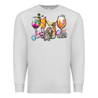 Dove Grey Easter wine glasses Premium Sweatshirt - OliviaCreatesArt