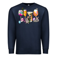 Navy Easter wine glasses Premium Sweatshirt - OliviaCreatesArt