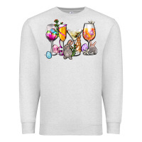 Oatmeal Heather Easter wine glasses Premium Sweatshirt - OliviaCreatesArt