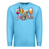 Ocean Blue Easter wine glasses Premium Sweatshirt - OliviaCreatesArt