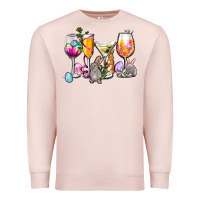 Pale Pink Easter wine glasses Premium Sweatshirt - OliviaCreatesArt