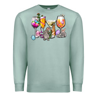 Seafoam Easter wine glasses Premium Sweatshirt - OliviaCreatesArt