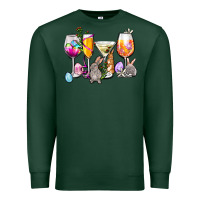 Sports Green Easter wine glasses Premium Sweatshirt - OliviaCreatesArt