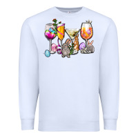 White Easter wine glasses Premium Sweatshirt - OliviaCreatesArt