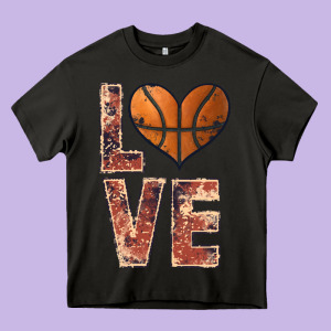 Basketball Love Heavy Core Tee Designed By Jahusdesignshop