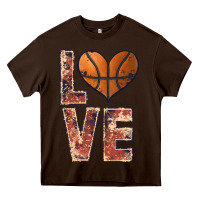 Chocolate Brown basketball love Heavy Core Tee - JahusDesignShop