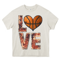 Cream basketball love Heavy Core Tee - JahusDesignShop