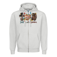 Dove Grey Faith love freedom 4th of july Zipper Hoodie - HowdyJamesFarm