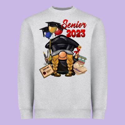 Senior 2023 Gnome Heavyweight Sweatshirt Designed By Barkaloodesign