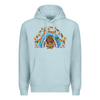Blue Mist Easter Bunny with carrot rainbow Easter Day Premium Hoodie - HowdyJamesFarm