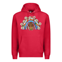 Cardinal Easter Bunny with carrot rainbow Easter Day Premium Hoodie - HowdyJamesFarm