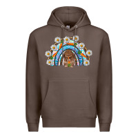 Coffee Easter Bunny with carrot rainbow Easter Day Premium Hoodie - HowdyJamesFarm