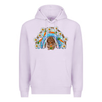 Lilac Easter Bunny with carrot rainbow Easter Day Premium Hoodie - HowdyJamesFarm