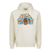 Oatmeal Heather Easter Bunny with carrot rainbow Easter Day Premium Hoodie - HowdyJamesFarm