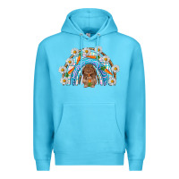 Ocean Blue Easter Bunny with carrot rainbow Easter Day Premium Hoodie - HowdyJamesFarm