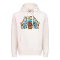 Pale Pink Easter Bunny with carrot rainbow Easter Day Premium Hoodie - HowdyJamesFarm