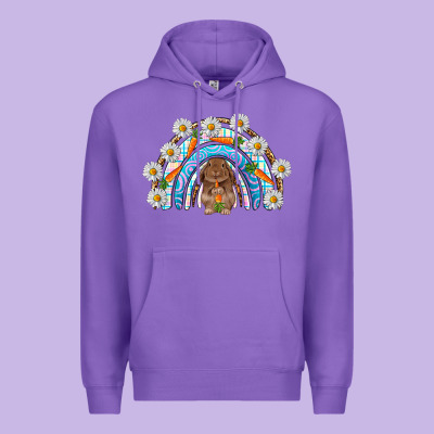 Easter Bunny With Carrot Rainbow Easter Day Premium Hoodie Designed By Howdyjamesfarm