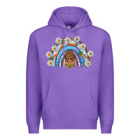 Purple Easter Bunny with carrot rainbow Easter Day Premium Hoodie - HowdyJamesFarm