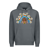 Rock Easter Bunny with carrot rainbow Easter Day Premium Hoodie - HowdyJamesFarm